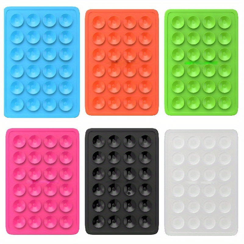 

6pcs Multifunctional Silicone Suction Cup Pads For Various Cell Phones - Non-slip Square Pad With 24 Suction Cups