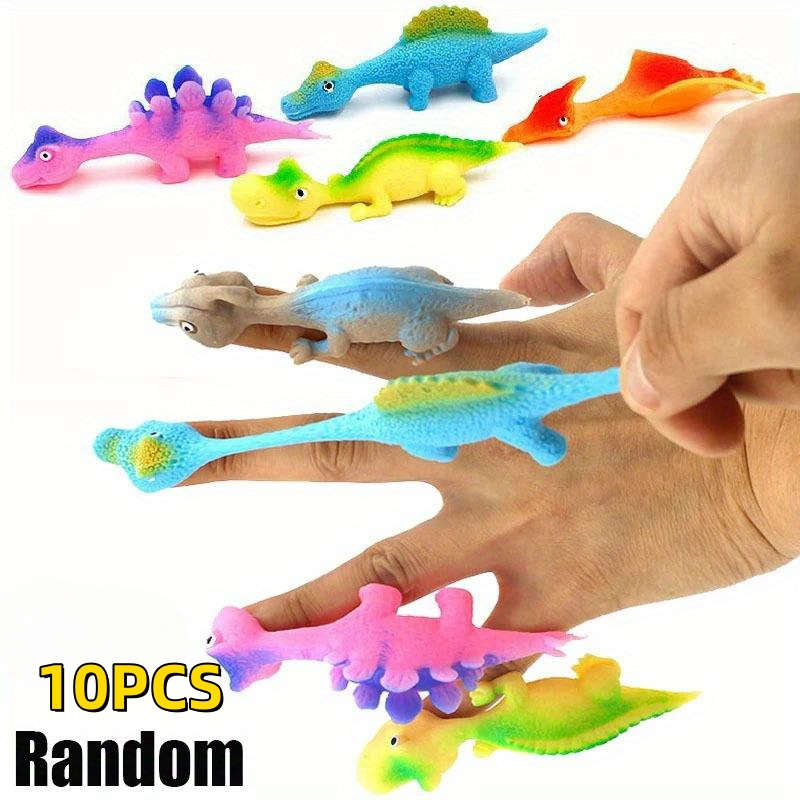 WGMM 10 Pcs Slingshot Dinosaur Finger Toys-Dinosaur Party Favors, Mini  Finger Slingshot Animal Toys, Stretchy Sticky Toy Set (10pcs)