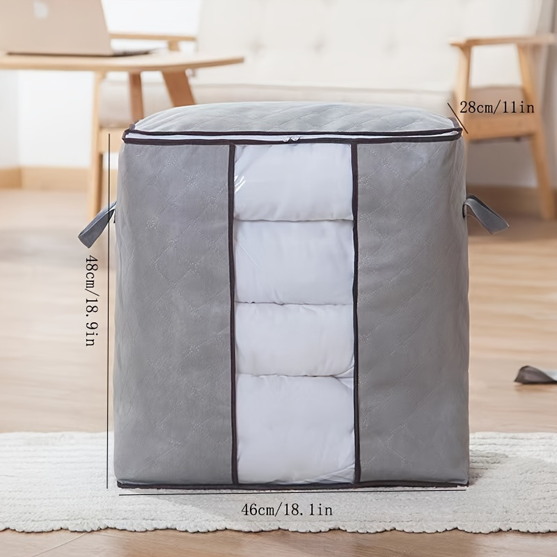 Quilt Storage Bag, Foldable Clothes Storage Bags, Home Blanket Luggage Zipper Organizer Bags, Wardrobe Organizer, Under-bed Storage