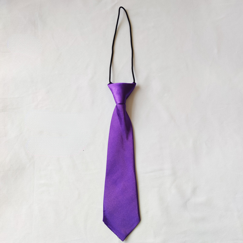 a cute accessory set of solid color short tie for students suitable for casual uniforms with elastic band   performances parties and school