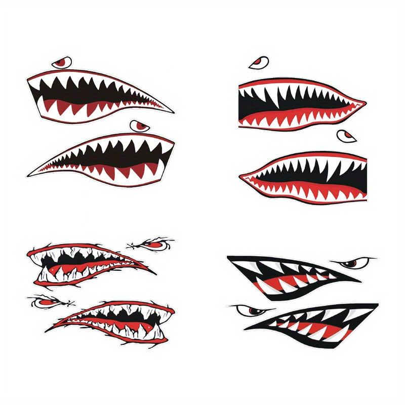 2 Piezas Calcomanías Diseño Dientes Tiburón ¡ideal - Temu Chile