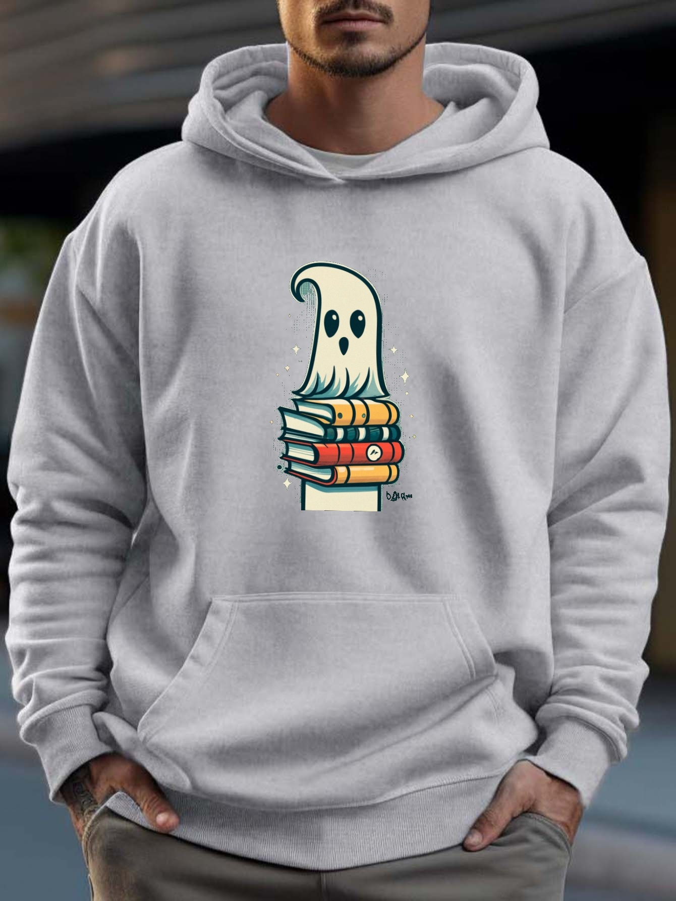 Ghost Print Hoodie Cool Hoodies For Men Men's Casual Graphic