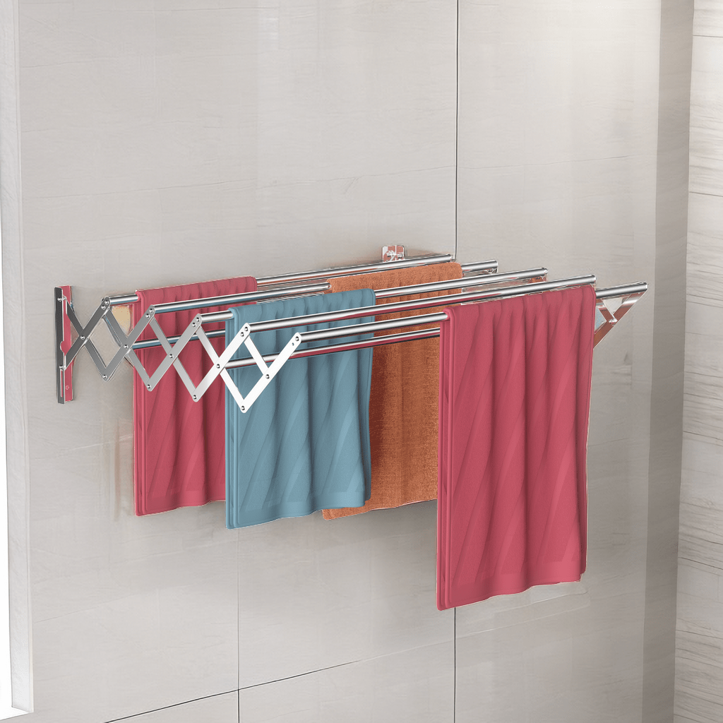 Tendedero de pared para colgar ropa con barra de toalla y ventosas  resistentes para balcón, lavandería, baño, patio y dormitorio (1 poste)