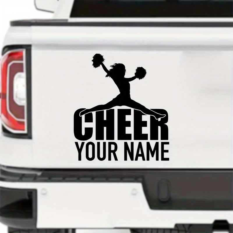 Custom Cheer Name Car Stickers Vinyl Decal, For Automobile Car Motorcycle Trucks Bumper Windows Laptop Self-adhesive Vinyl Decal