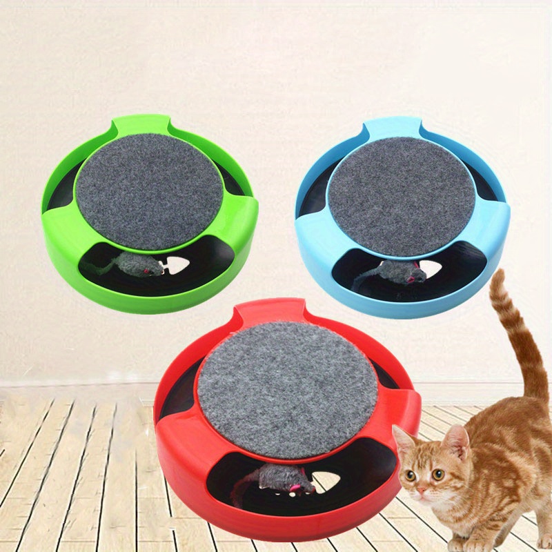 

Cat Training Toy, Funny Cat Turntable Mouse For Indoor Cats, Kitten Interactive Toys Crazy Mice Disk Roller Tracks Toys