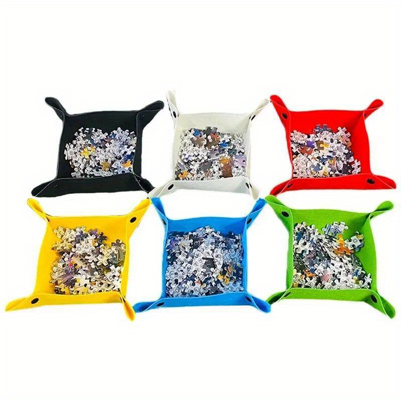 Image of 6 Colors Jigsaw Puzzle Disk Set, Can Hold 1000pcs Puzzles, Portable Multifunctional Pad Storage, Partition Tray For Gifts Jigsaw Puzzles Storage Trays Sets