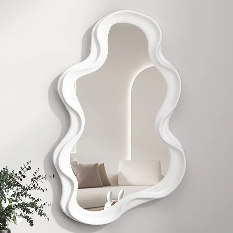 Espejo irregular para decoración de pared, espejos de pared de madera  decorativos para sala de estar, dormitorio, baño, entrada, espejos  estéticos