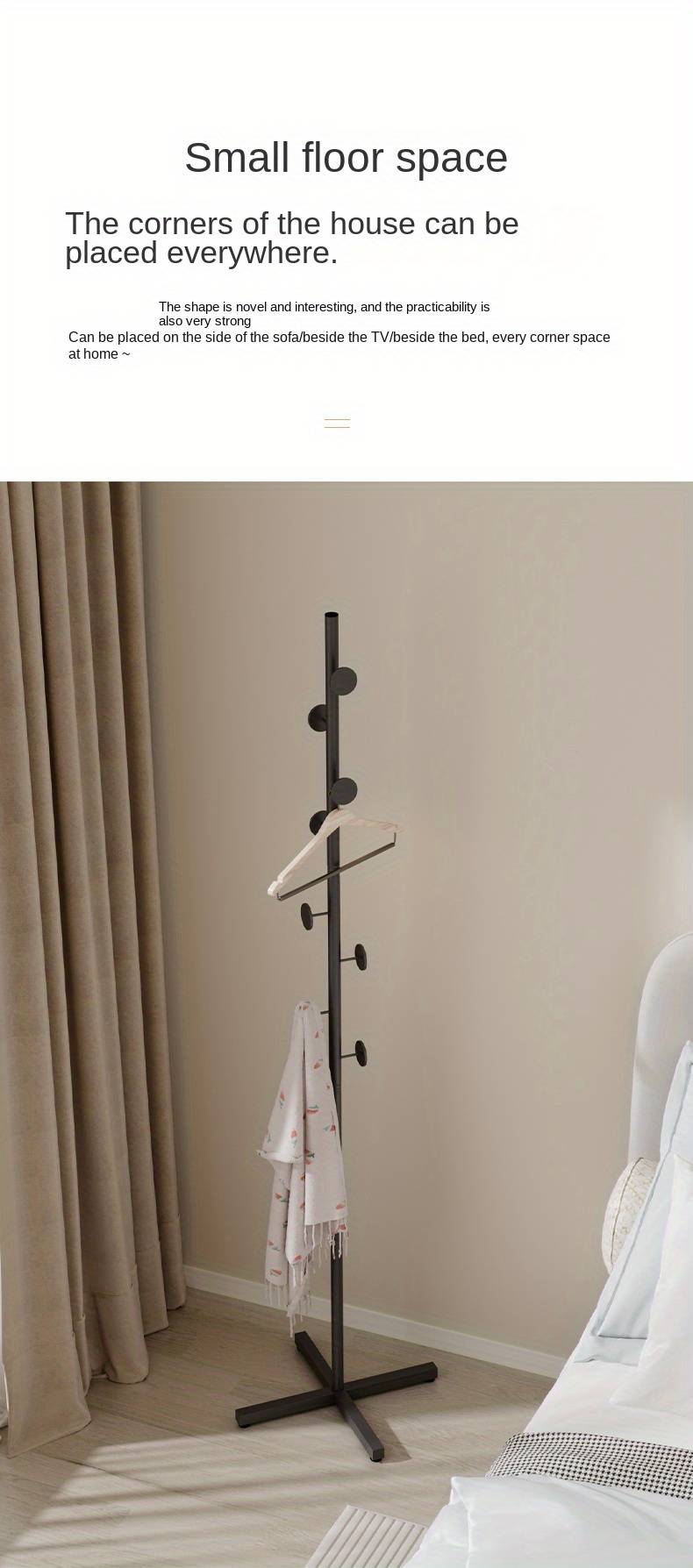 1pc simple modern floor mounted household coat rack living room entry door shelf light luxury hanging clothes rack pillar single rod clothes rack details 4