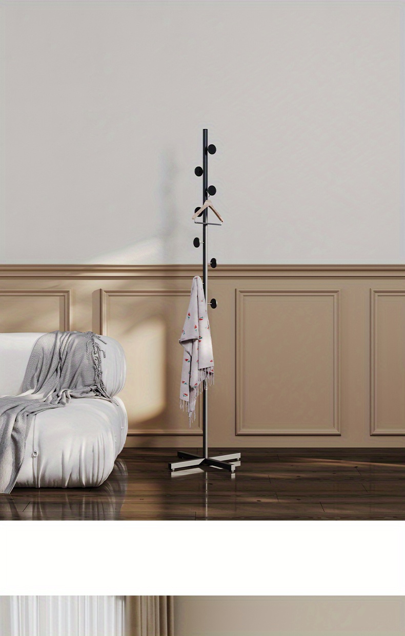 1pc simple modern floor mounted household coat rack living room entry door shelf light luxury hanging clothes rack pillar single rod clothes rack details 11