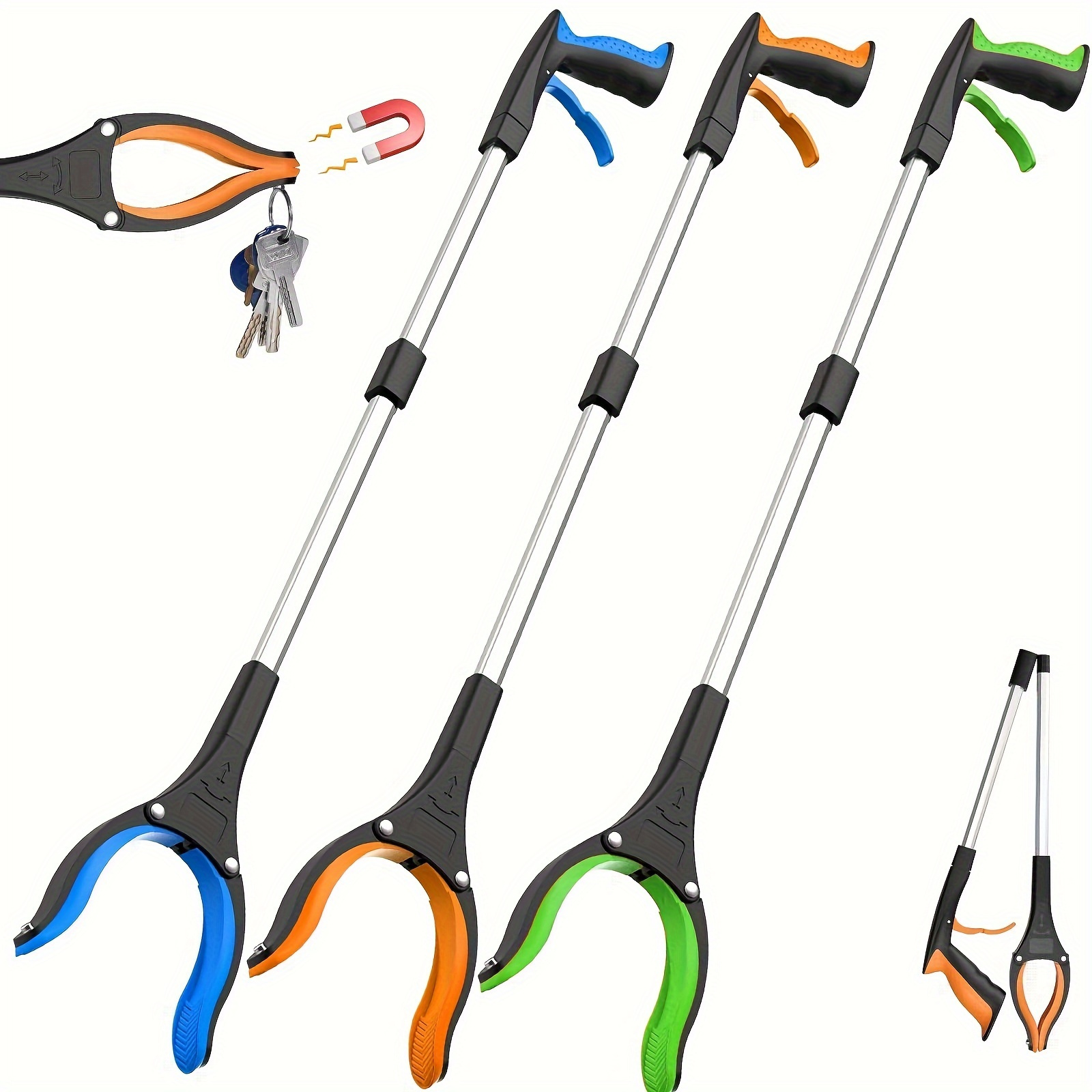 

1pc, Garbage Picker Grabber, With 360° Rotating Clamp, Lightweight Heavy Duty Grabber For Seniors 32 Inch, Grabber Trash Pickup Tool, Elderly Grab It Reaching Tool