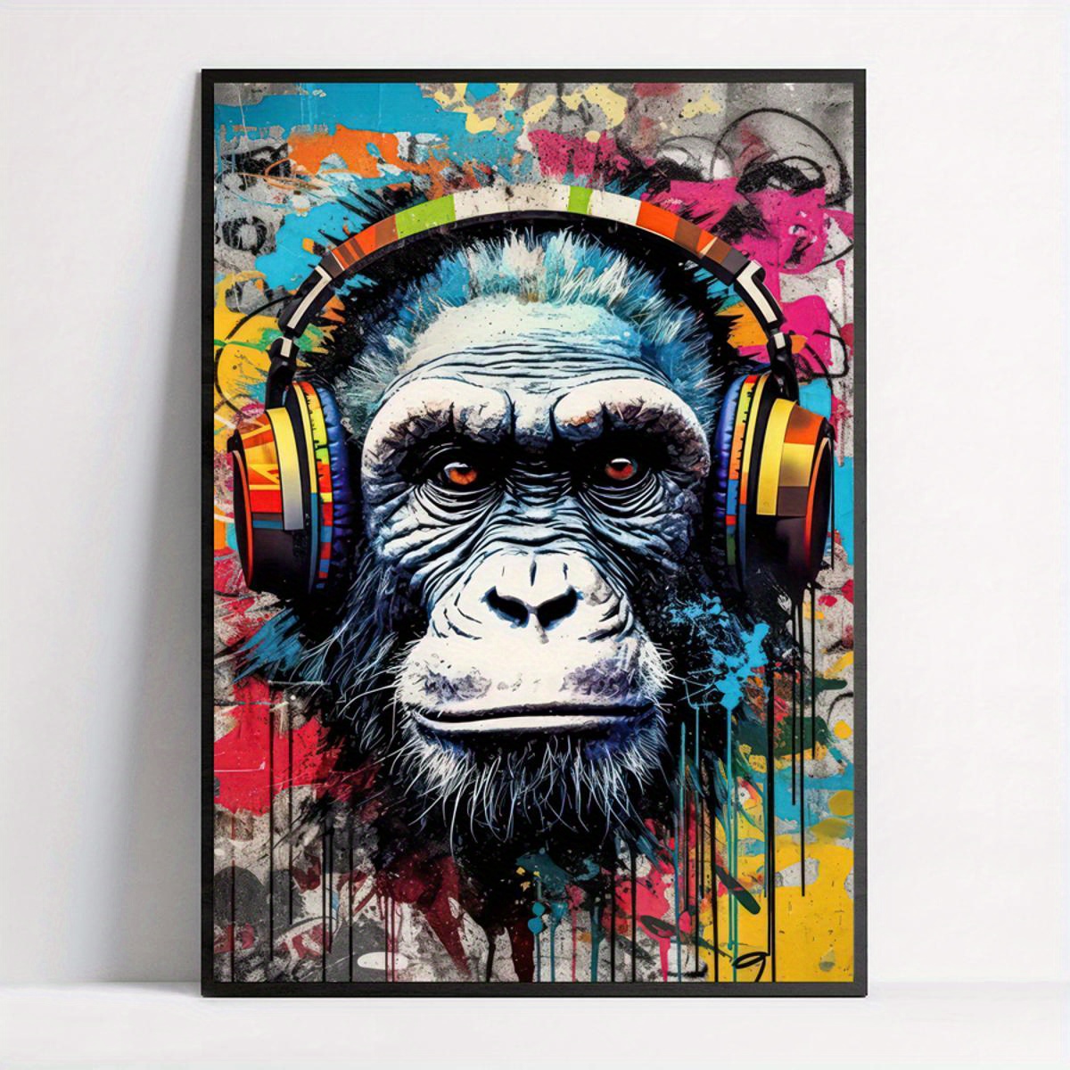 Canvas Painting, Tribute To Art Banksy Monkey Street Graffiti Canvas Print  Wall Art, Follow Your Dreams Animal Canvas Art, For Living Room Office Wall  Decor Home Decoration Framed Ready To Hang Bedroom