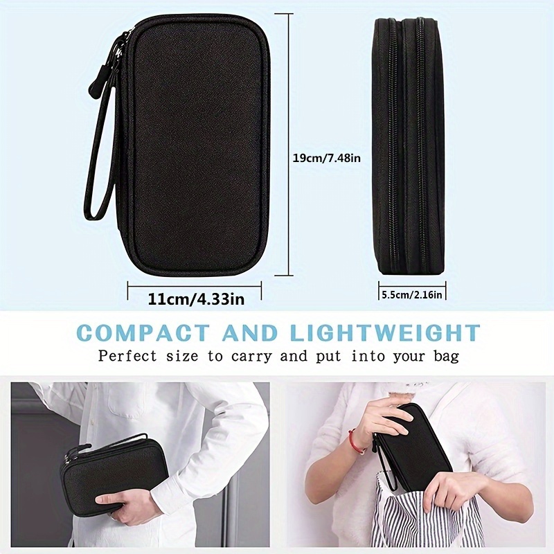 

Minimalist Data Cable Zipper Pouch, Lightweight Zipper Power Bank Organizer, Simple Electronic Accessories Bag