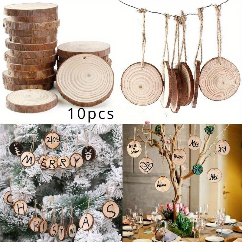 Events and Crafts  Natural Wood Slices - 12