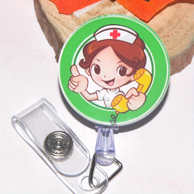 Acrylic Medical Cartoon Patch Badge Reel Retractable Nurse - Temu