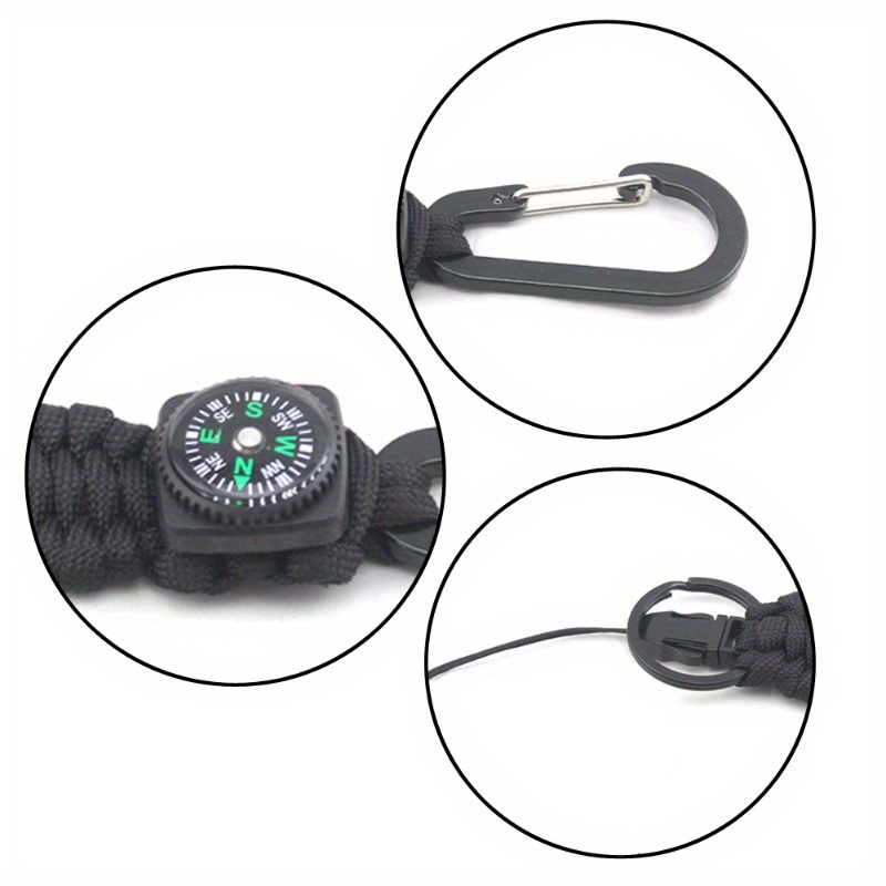 thumbnail image 2 of Heavy Duty Paracord Lanyard With Whistle – 22" Braided 550 Neck Strap, Extends To 80", Luminous Green, 2-Pack 2 of 10
