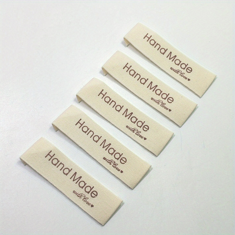 100pcs Beige '' Fabric Labels - Perfect For Clothing, Pockets, Hats, Socks & Bags