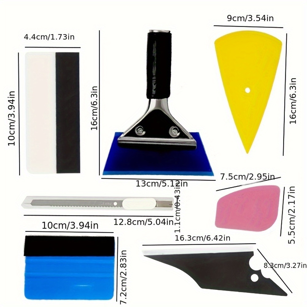 7pcs Shop Supplies Car Window Tint Kit: Get Professional-grade Results With  Automotive Film Scrapers & Squeegees - Industrial & Commercial - Temu