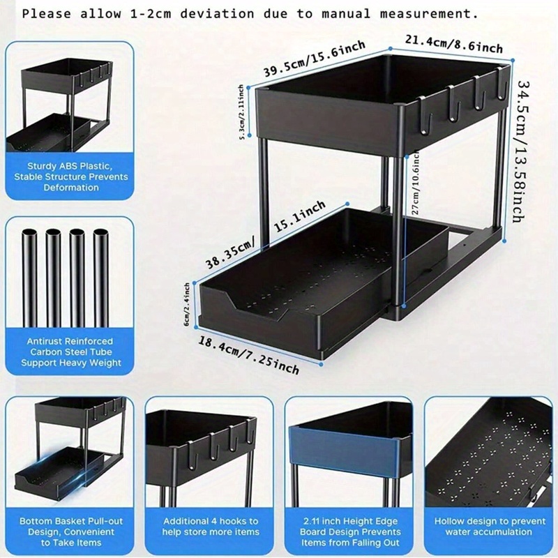 Combo Organizador (1 Armario Grande Barú + 1 Estante Solido 15 5N + 2  Canastas Shia Baja)