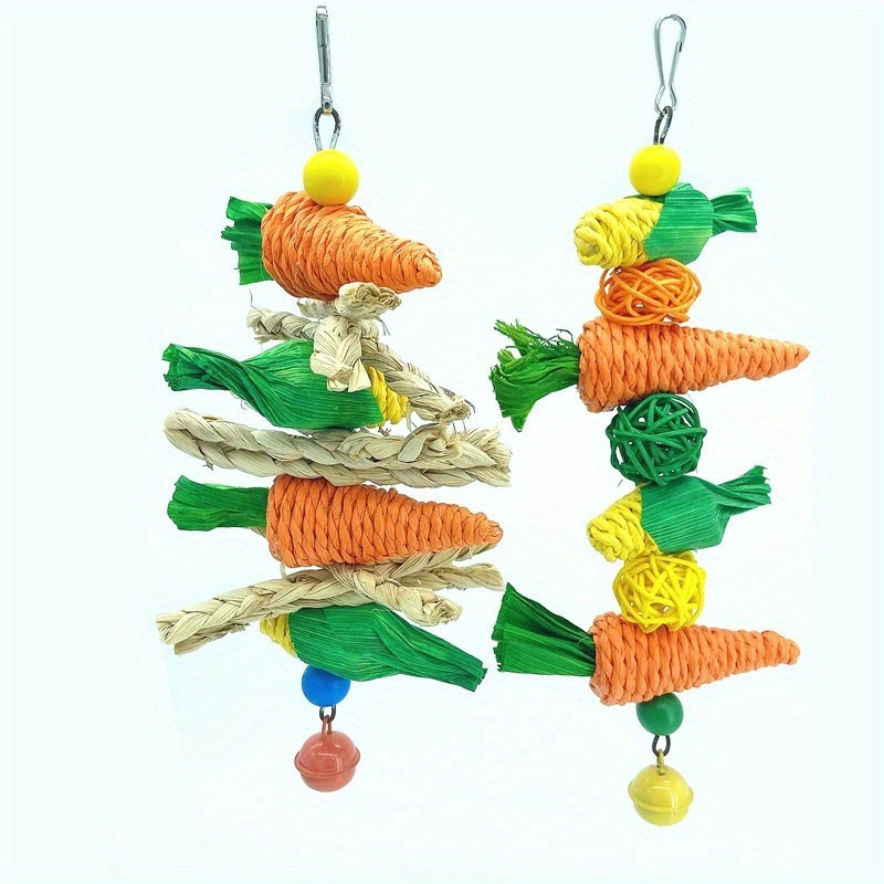 

1pc Bird Toy, Parrot Gnawing Toy, Rabbit Grinding Teeth String, Small Pet Toy, Bird Wooden Rattan Chewing Toy