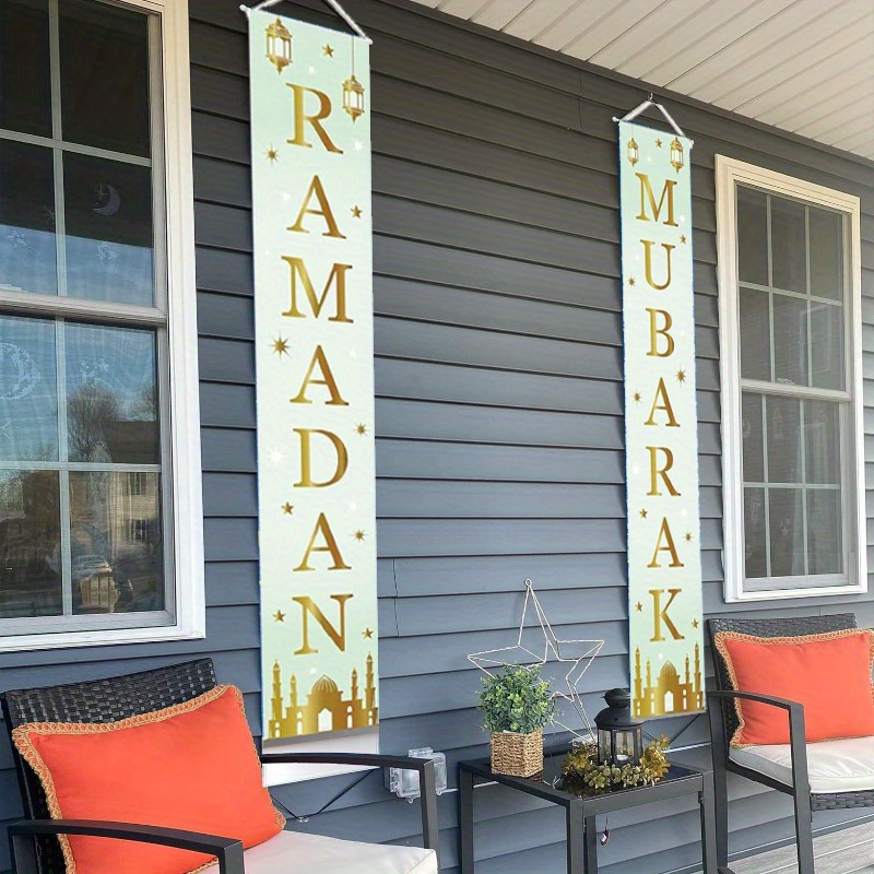 Decoraciones de Ramadán para el hogar 2024 - Corona de Ramadán  -Decoraciones de Ramadán para puerta - Decoración de Ramadán - Ramadán  Mubarak Sign (12