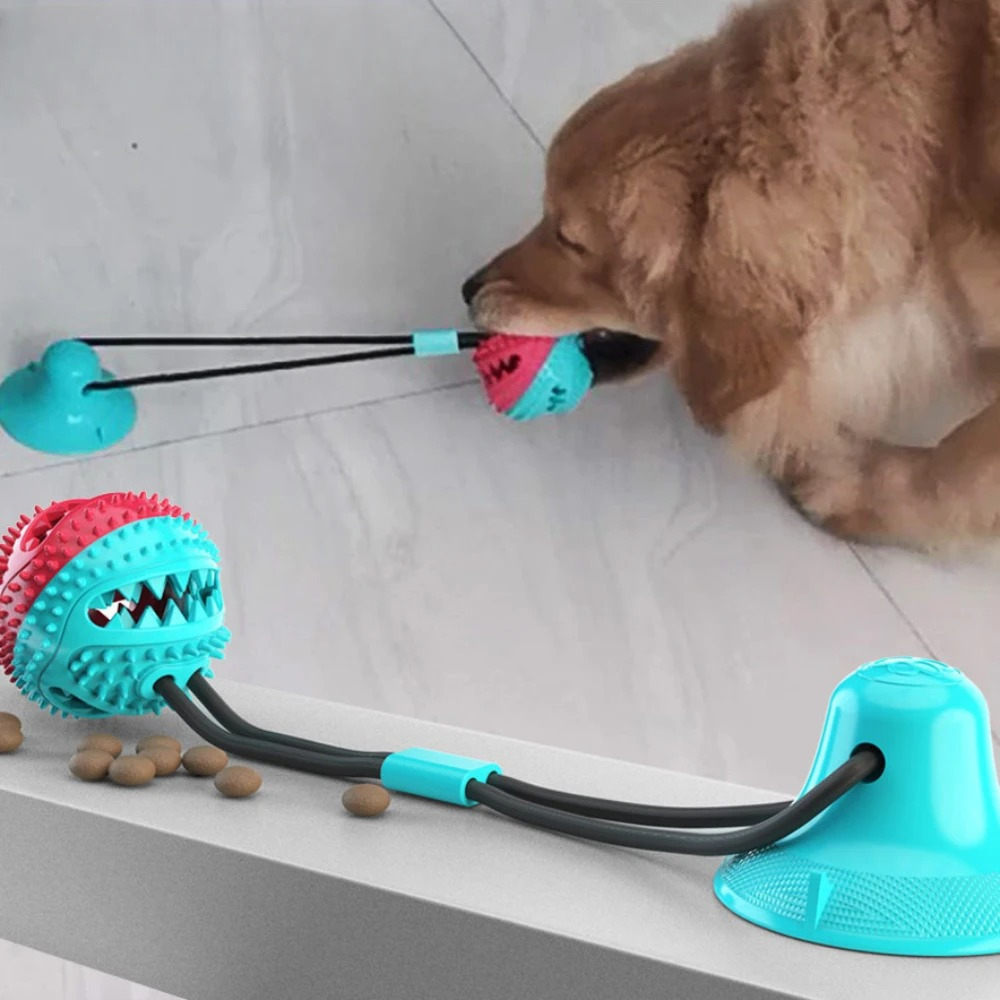 

Dog Toys, Suction Cup Tug Interactive Bite Resist Tooth Cleaning Dog Ball For Small Medium Dogs, Tpr Ball Games Pet Supplies