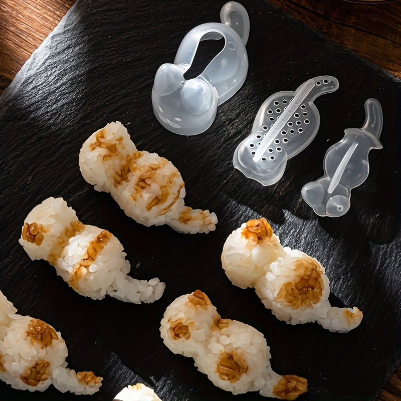 Onigiri Molde, 8 moldes de bolas de arroz, lindo molde de sushi de animales  de dibujos animados para niños, molde de arroz triangular clásico, lindo