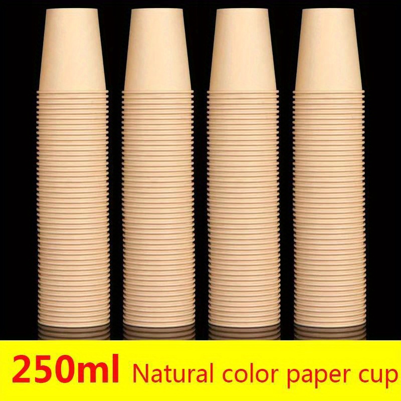 핫 드링킹 파티 용품을 위한 250ml 단색 종이컵 커피 우유 컵 종이컵 100개 세트