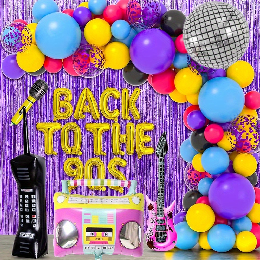  Back to 90S 80S Theme Party Balloons Backdrop