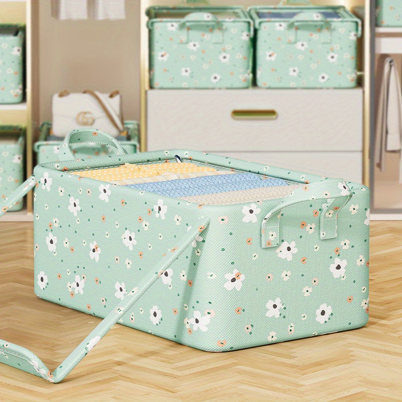 1pc small flower storage box clothes storage basket household living room   storage box clothes pants storage fabric finishing box details 2