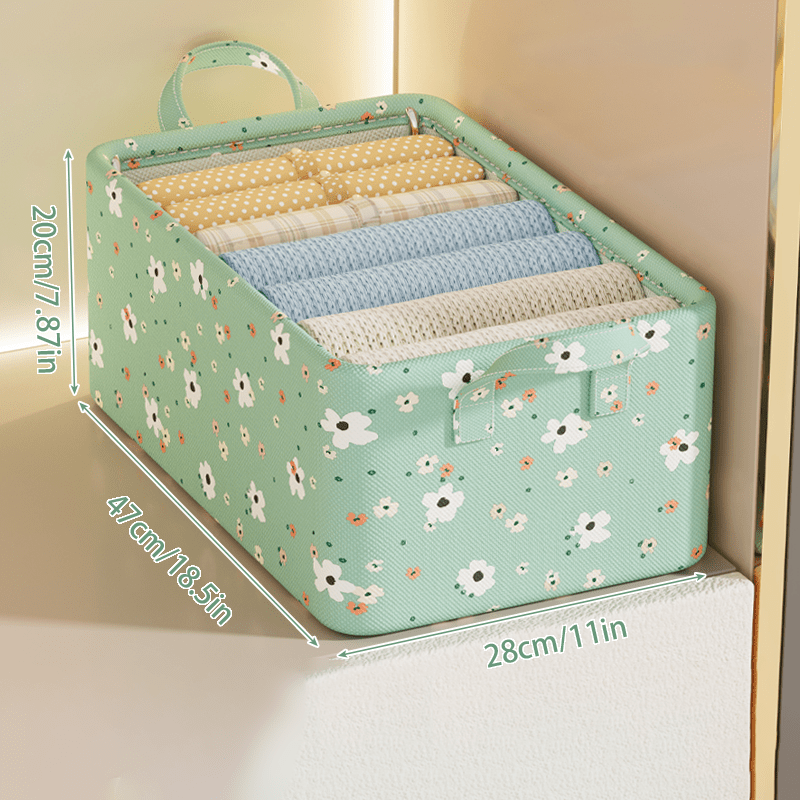 1pc small flower storage box clothes storage basket household living room   storage box clothes pants storage fabric finishing box details 8