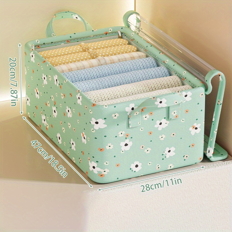 1pc small flower storage box clothes storage basket household living room   storage box clothes pants storage fabric finishing box details 9