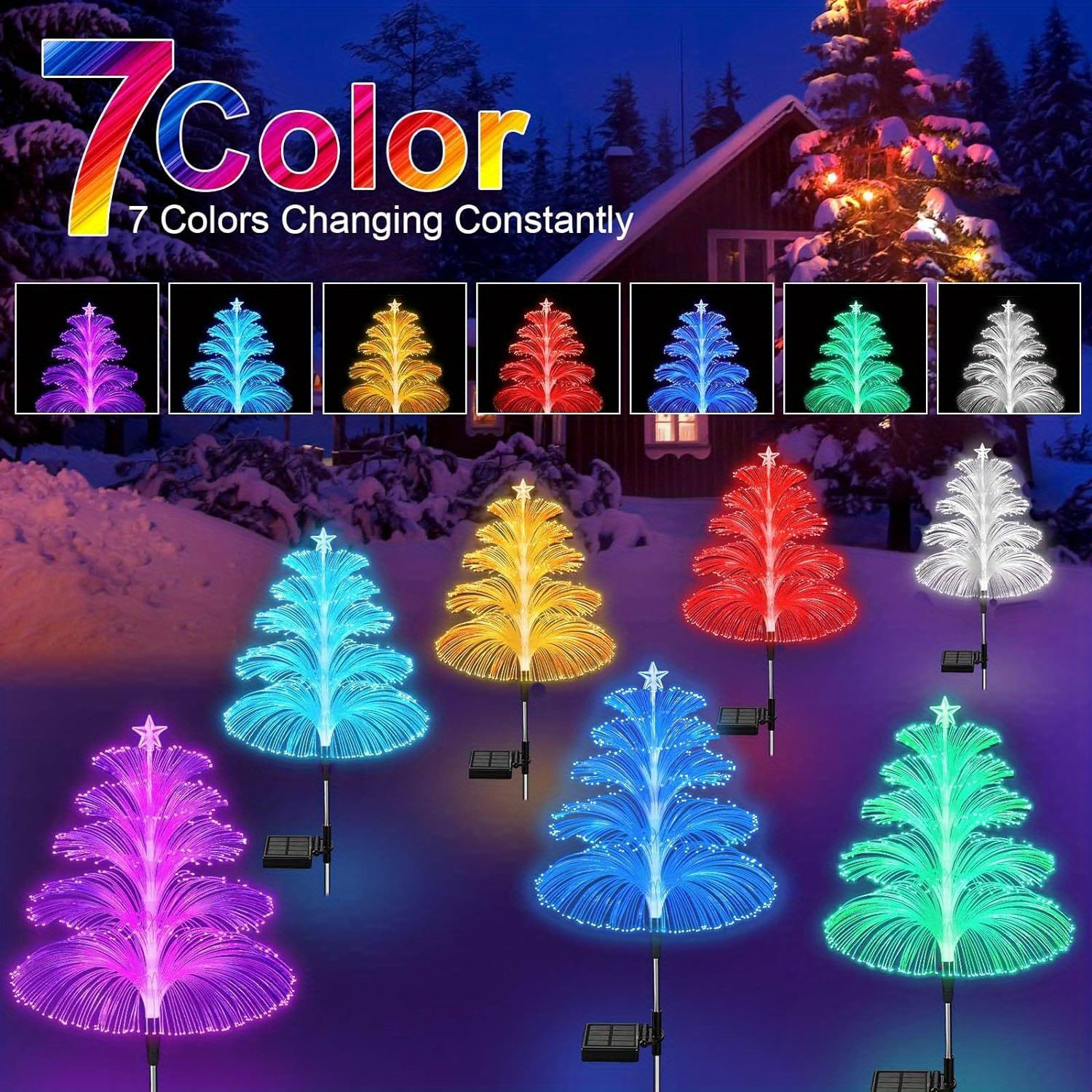 1pc 8 Modos De Luces LED De Fibra Óptica, Para Decoraciones Navideñas  Coloridas, Regalos Y Más, Con Pilas (sin Enchufe)