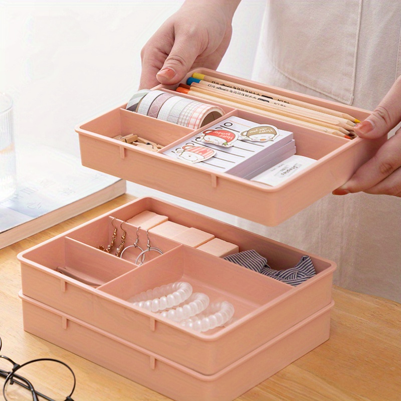 Mini Desktop Drawer Storage Boxes Plastic Sundries Case Jewelry Objects  Makeup Container Durable Holder Keys Bins Organizer