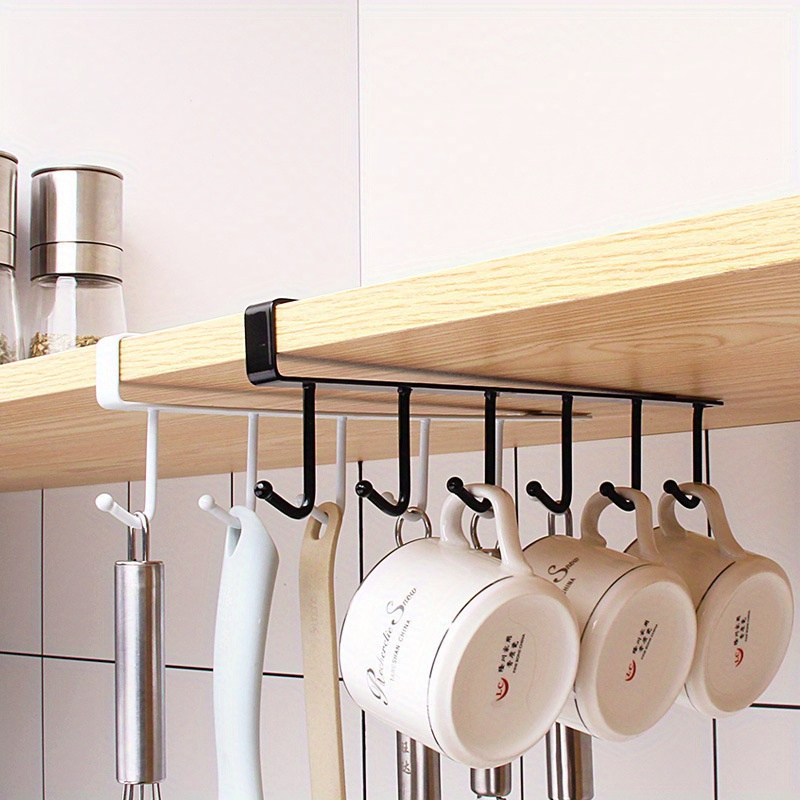 

1pc Kitchen Traceless Nail-free Hook, Under Cabinet Hanging Rack, Hanging Type Door Back Storage Rack, Divider Storage Rack