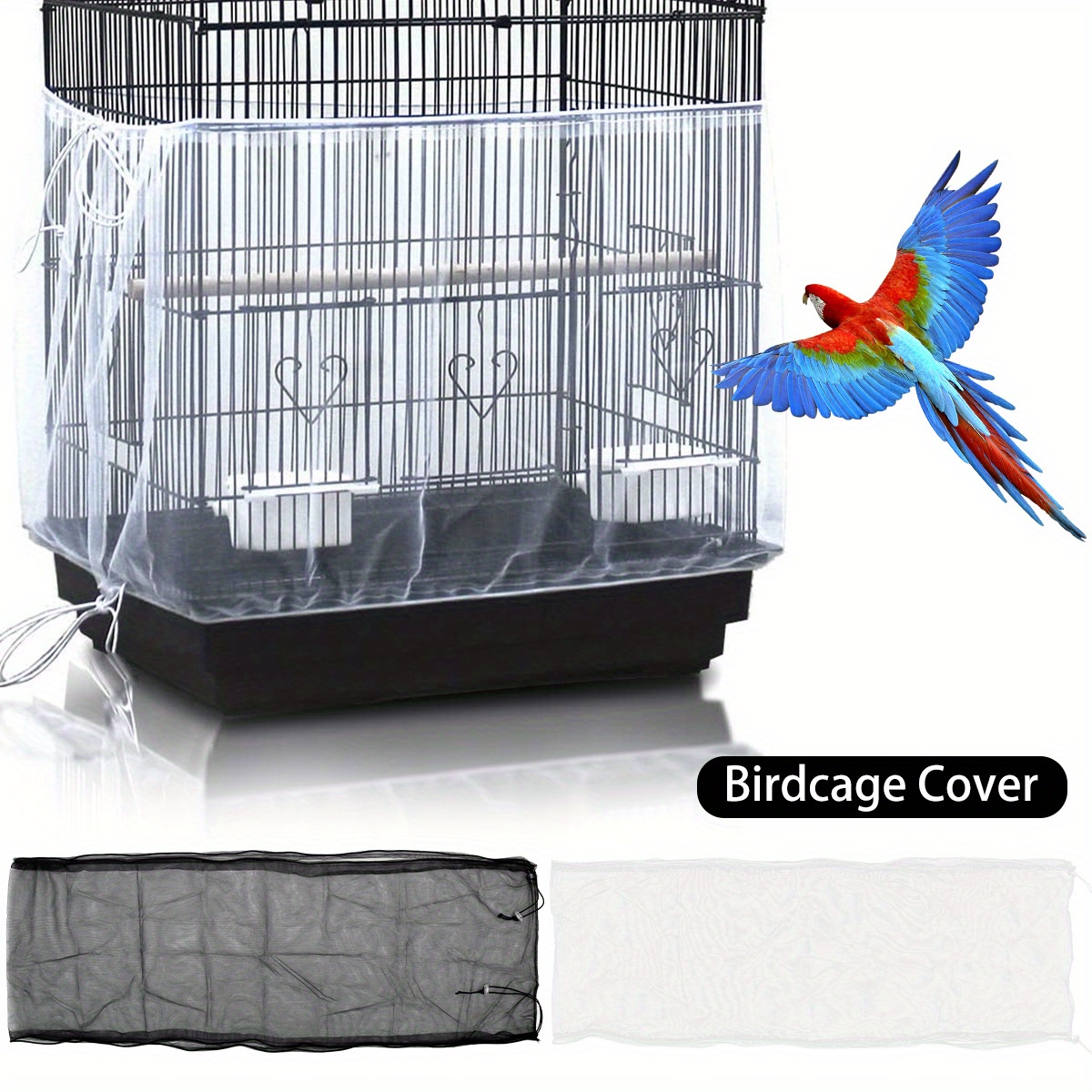 Bird Cage Cover Adjustable Bird Cage Seed Catcher Universal - Temu