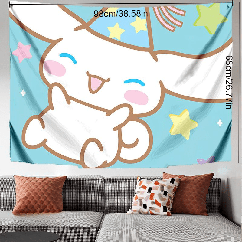 Sanrio Hello Kitty Melody Tapestry Kawaii Cinnamoroll Wall Hanging  Decoration Make Background Cloth Cartoon Dorm Decor Blanket Wall Rugs  Bedroom Dormi