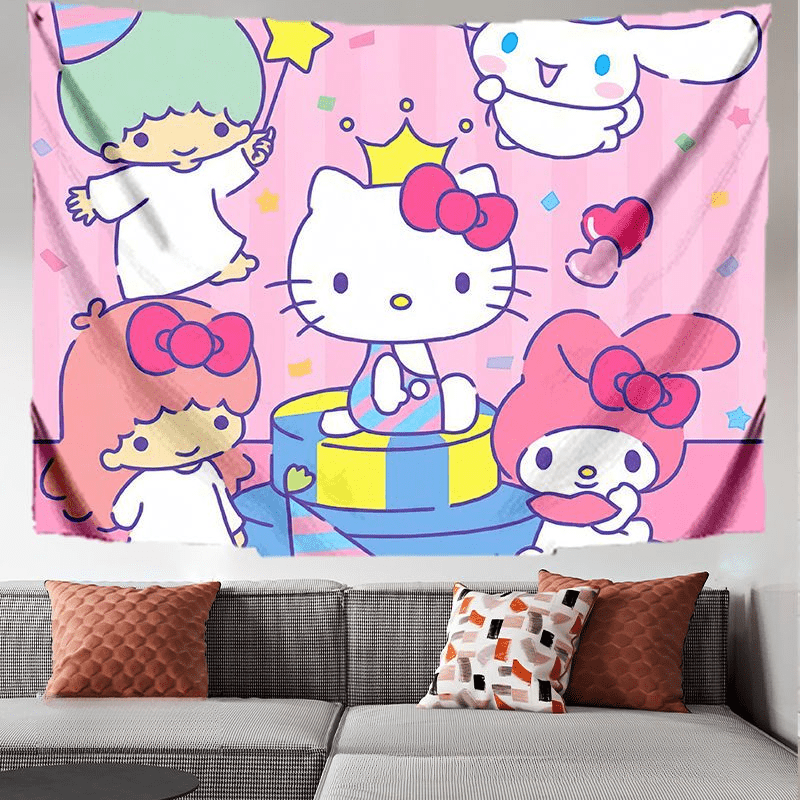 Hello Kitty Melody Tapestry Kawaii Cinnamoroll Wall Hanging