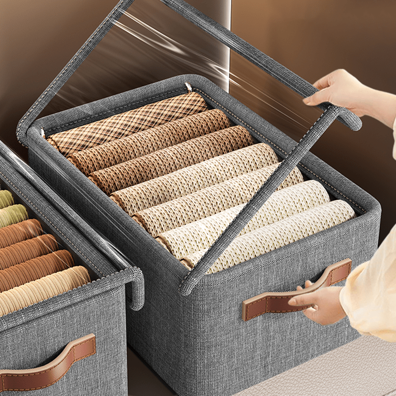 popular   lattby large capacity clothes storage box with   gray freestanding organizer for quilts pants more   home dorm   clothes storage box details 4