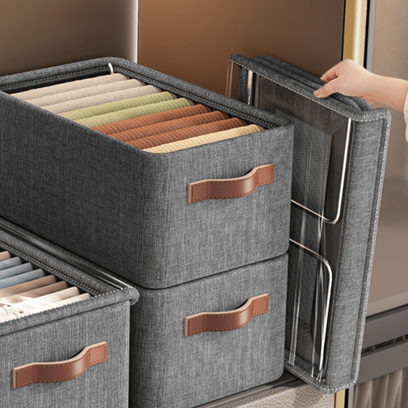 popular   lattby large capacity clothes storage box with   gray freestanding organizer for quilts pants more   home dorm   clothes storage box details 5