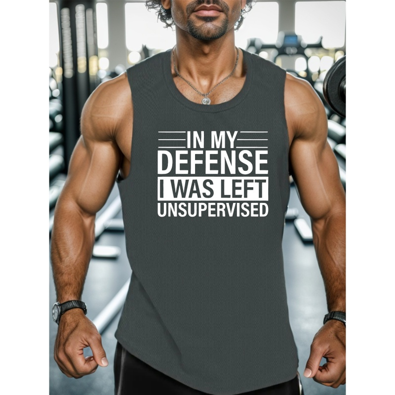 

Men's 'i Was Left ' Graphic Tank Top - Breathable Polyester, Casual Sleeveless Shirt For Gym & Summer Wear