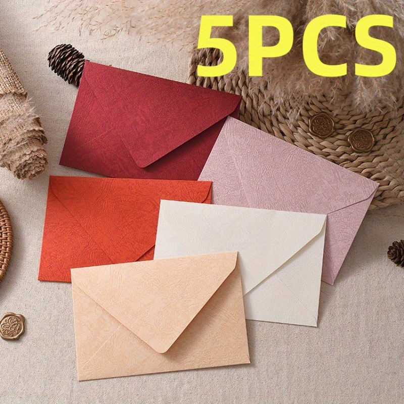 5pcs Vintage Envelopes Writing Letter Paper for Postcard Greeting Cards  Wedding Invitation Card Bag Letter Pads Sealing Stickers