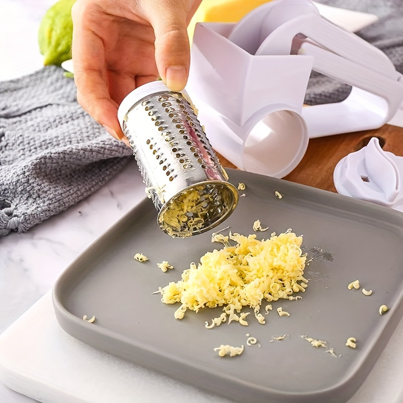 Cheese Grater With Handle, Household Cheese Grater With Suction Cup And  Cleaning Brush, Manual Rotary Cheese Grater With 3 Replaceable Drum Blades,  Reusable Cheese Grater Drums For Hard Cheese Chocolate Nuts, Kitchen
