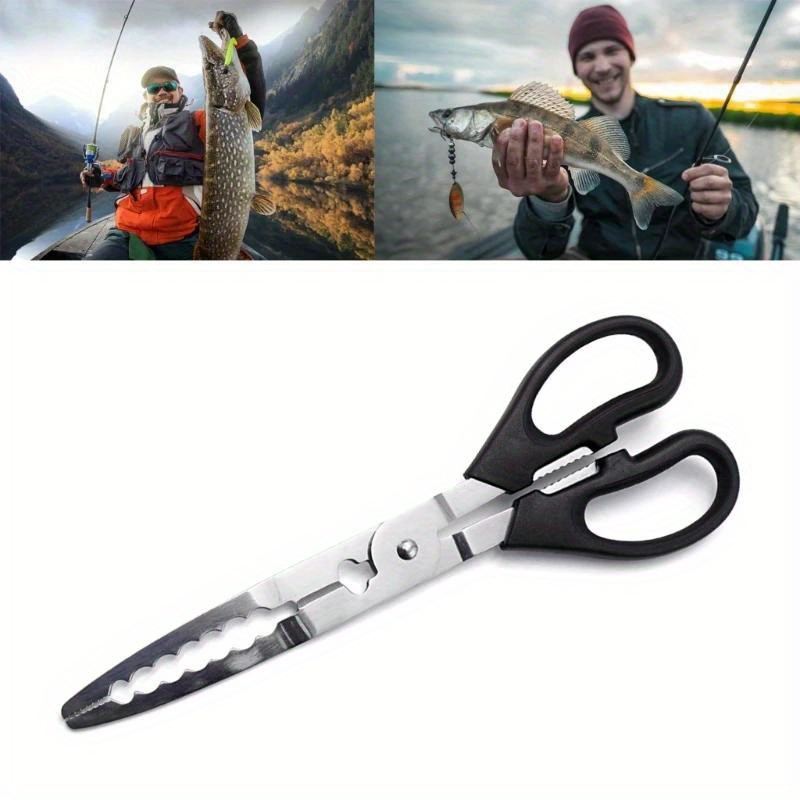 Fishing Pliers Scissor Gripper, Stainless Steel Fish Crab Grabbing Tool,  Clamp Pike Trap Fishing Tackle Plier Gear Accessory
