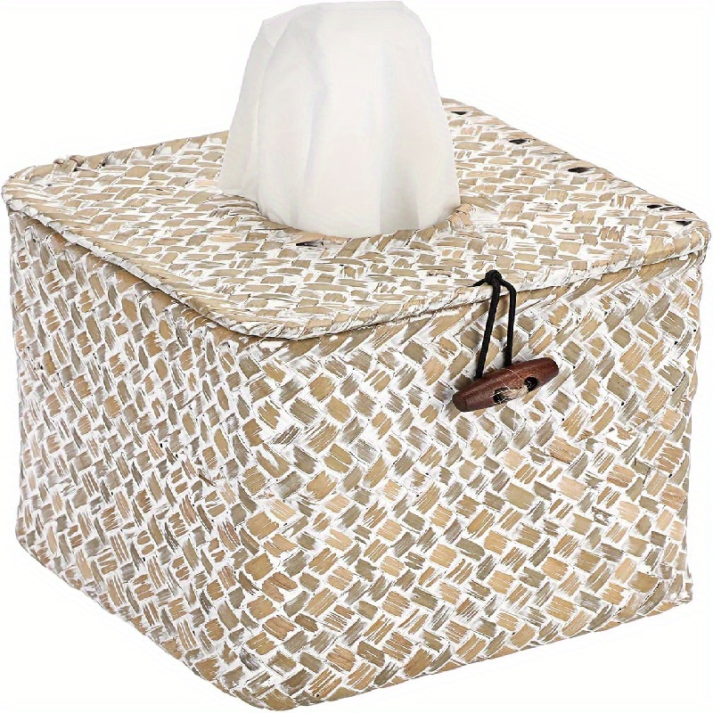 

1pc Decorative Tissue Box, Tissue Box Cover, Napkin Dispenser Container, Tissue Holder With Lid, Tissue Storage Case For Bathroom Living Room Bedroom, Home Decor, Bathroom Accessories