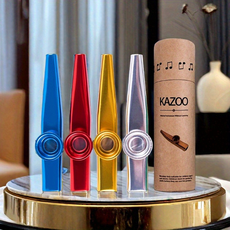 6 Pièces Kazoo Métal - Rouge, Blauw, Argent, Or, Violet, Vert - Flûte Kazoo  