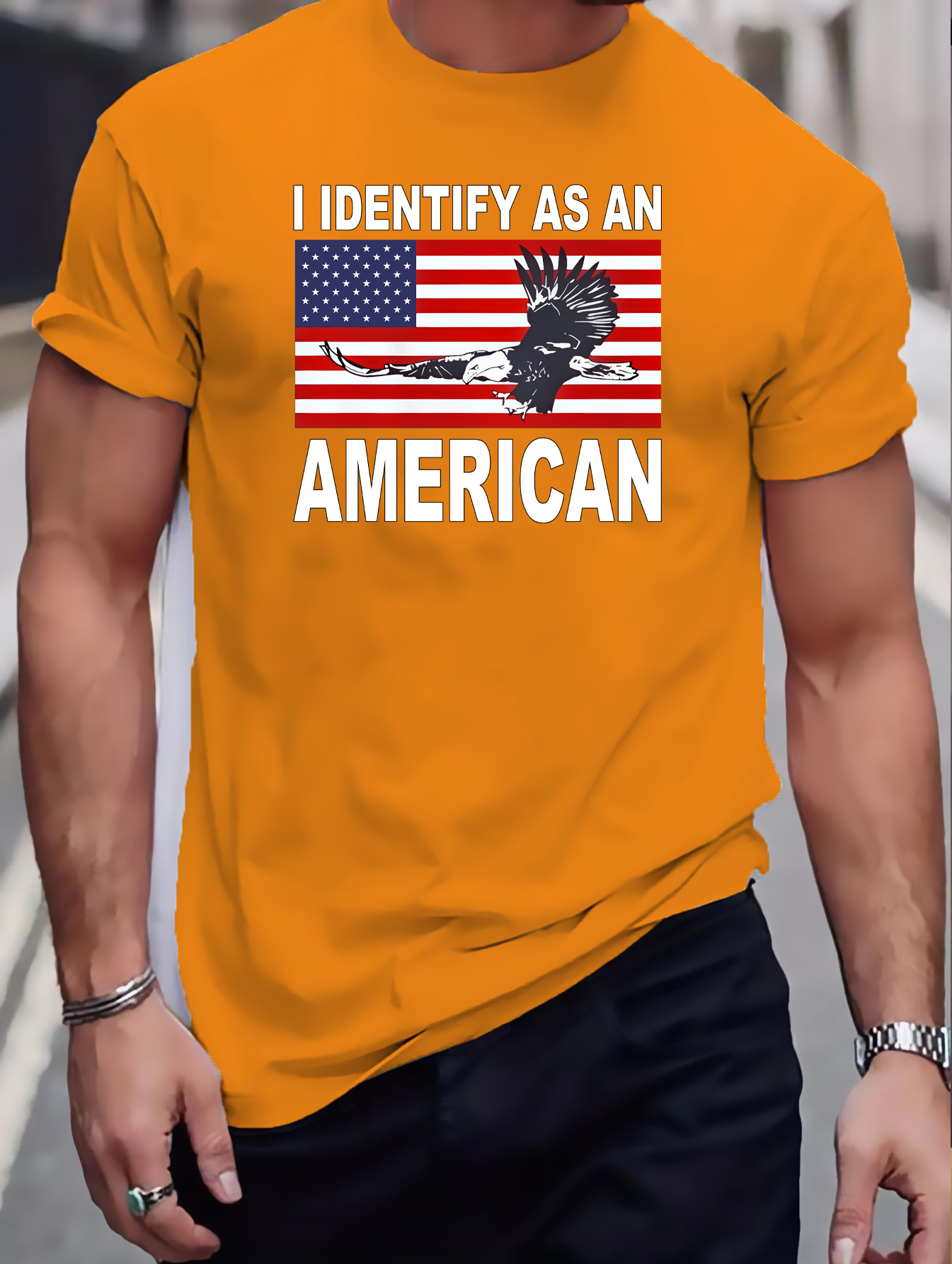 American Flag Graphic Print Mens Creative Top Casual Temu Canada 1082