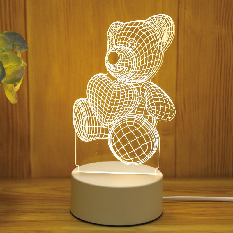 Luz de noche LED 3D personalizada para bebé, lámpara de acrílico