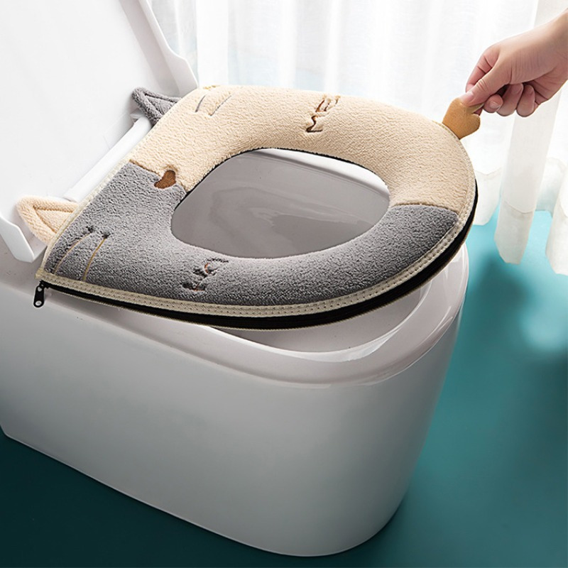 Soft And Warm Waterproof Toilet Seat Cushion Cover - Temu