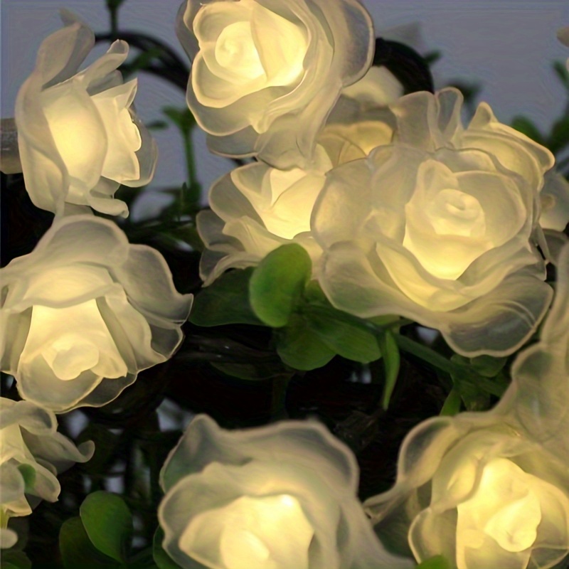 Guirlande Lumineuse Led En Forme De Roses, 1.5/3m, Fausses Fleurs