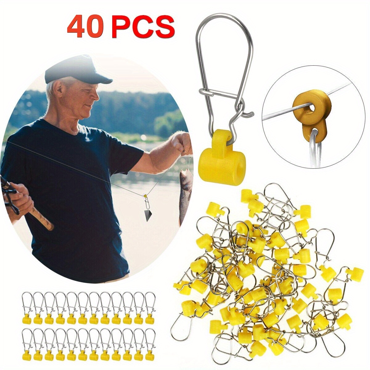 AGOOL Fishing Line Sinker Slide with Hooked Snap - 30pcs/Box High-Strength  Braid Line Sinker Slider with Duo Lock Snap Hooked Snaps Sinker Weight  Connector with Safety Snap Fishing Accessories, Terminal Tackle 